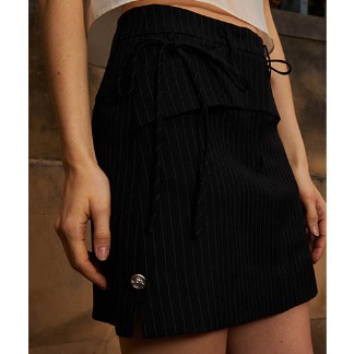 [LEE y. LEE y] Ruban Skirt Black